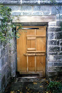 Heavy oak door